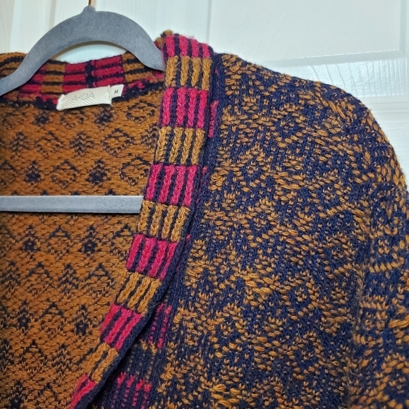 A. Ida Wool Blend Cardigan Sweater One Button Closure Sz M - Picture 5 of 10